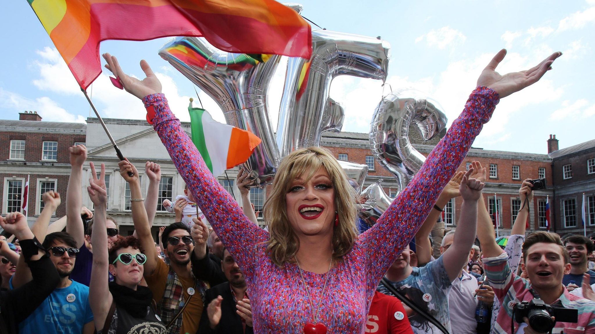 Same Sex Marriage Referendum Results At Dublin Castle 
